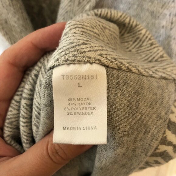 Tart EUC Women's Light Gray Knit Blazer with Geo Houndstooth Pattern Size L - Picture 7 of 7